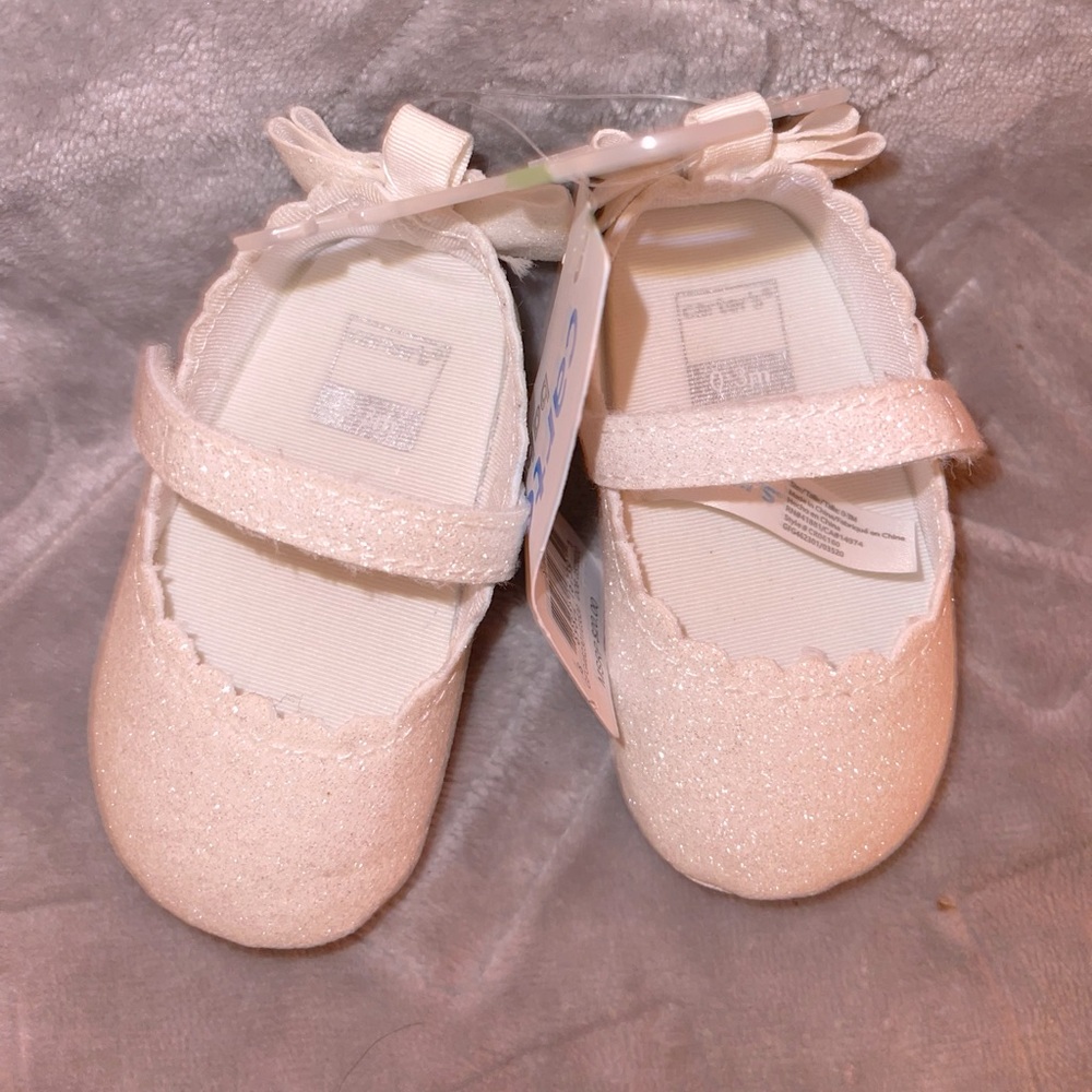 Carter's Mary Jane Baby Shoes (White)